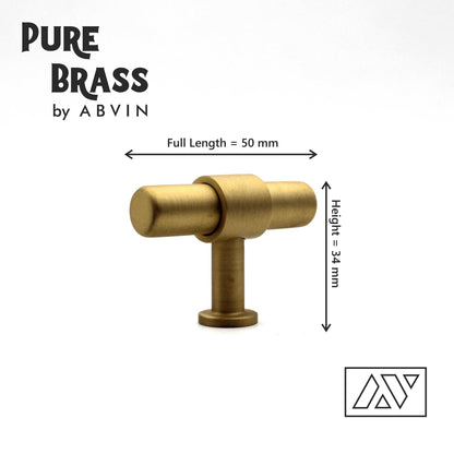 Modern Solid Brass Round Cabinet Bar Pull Handles Drawer Dresser Furniture Knob Handle Appliance Pulls Gold Kitchen cupboard - 1 piece