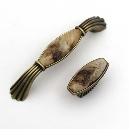 Modern Corian Marble Bronze Antique Cabinet Handle - Sold Individually