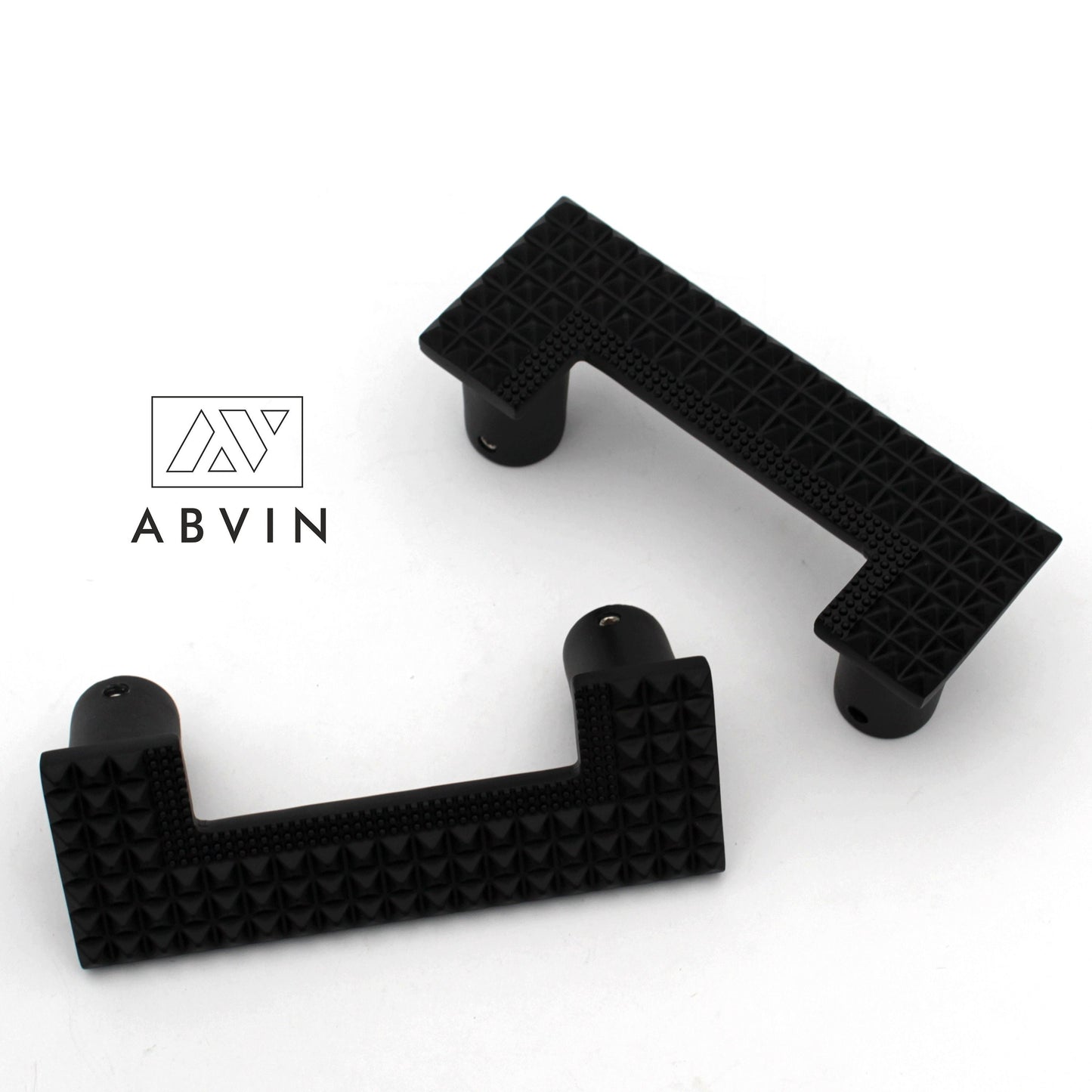 Black Solid Half Square Style Door Cabinet Wardrobe Handles