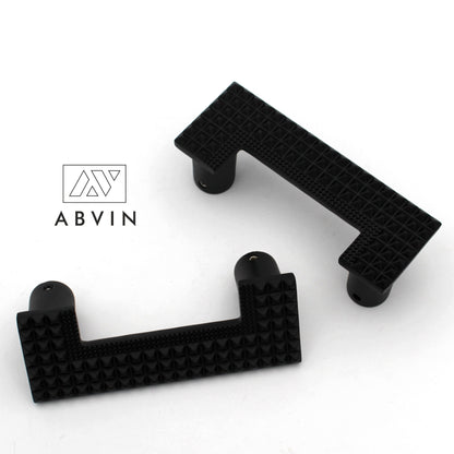 Black Solid Half Square Style Door Cabinet Wardrobe Handles