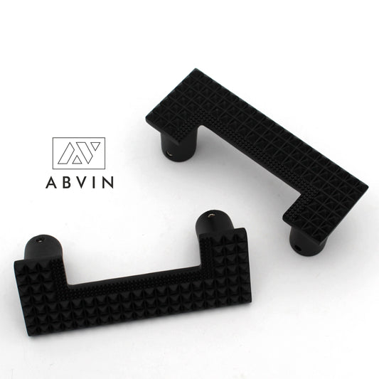 Black Solid Half Square Style Door Cabinet Wardrobe Handles