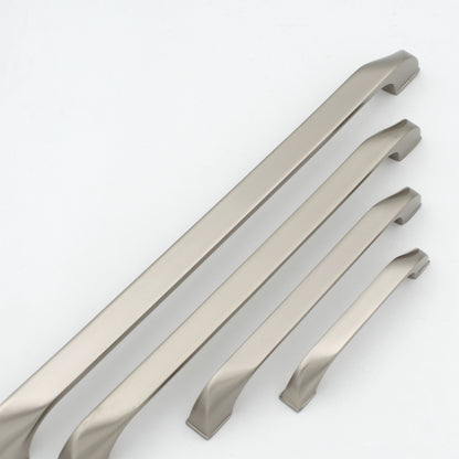ABVIN PREMIUM Curved Sartin SS Modern Solid Long Pull Bar Handles For Doors Cabinets Cupboards Drawers - 1 piece