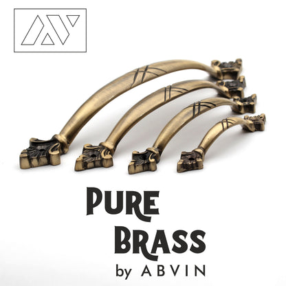 Premium Solid Brass Bar Handles, Modern Cabinet Hardware, Furniture Pulls for Doors, Cabinets, Cupboards & Drawers