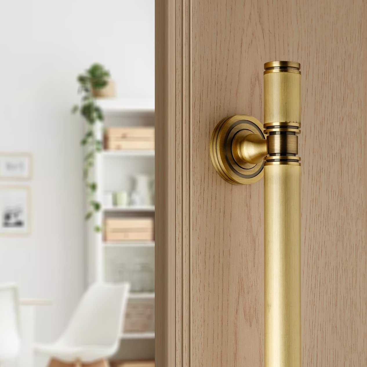 Brass Antique Door Handle, Door Handles for Main Door, Handle Head Design - 1 Pcs