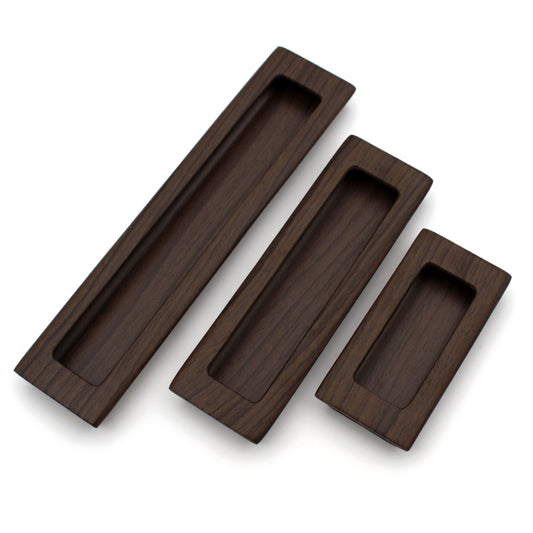 Embedded ABVIN Sliding door Concealed And Drawer handles Flush Pull in Wooden finish Cabinet Dresser Slider Handle And Drawer pulls - 1 pcs