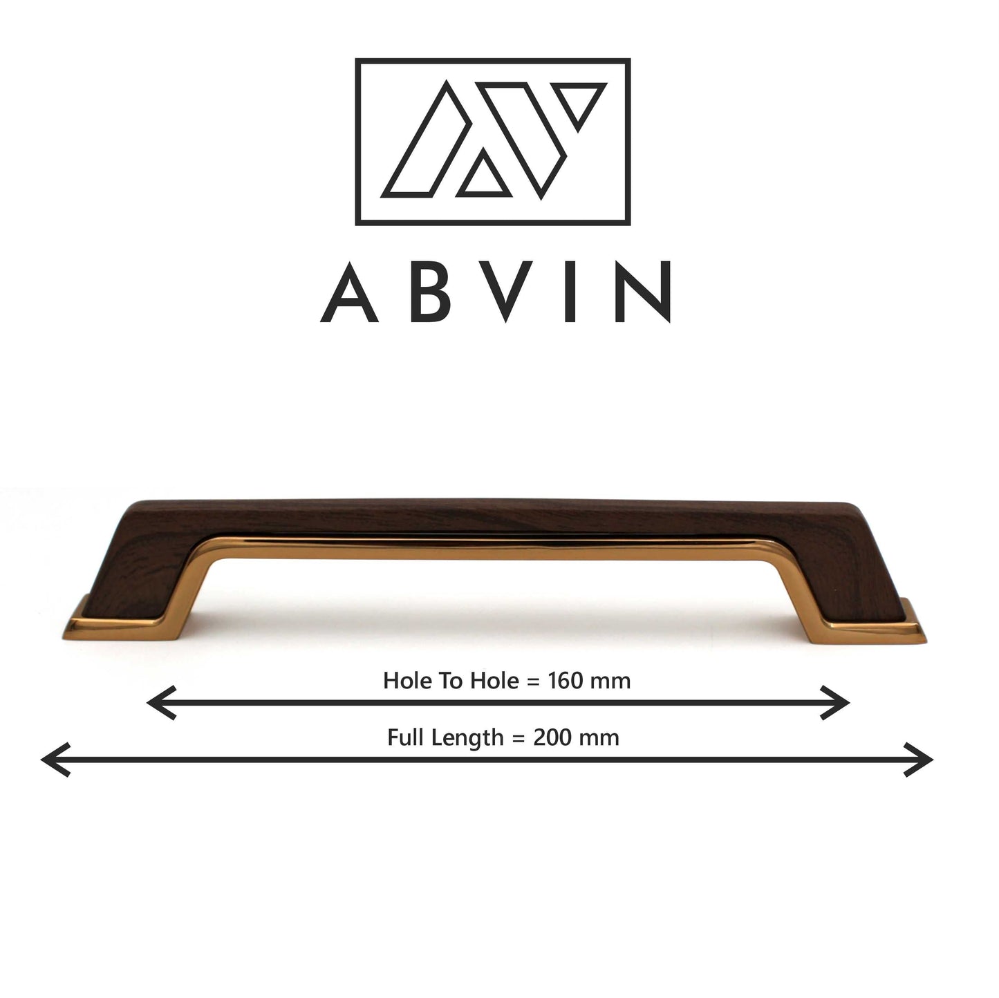 Modern Wood Copper Handles Pulls Cabinet Drawer Dresser Furniture Knob Handle Appliance Pulls - 1 piece