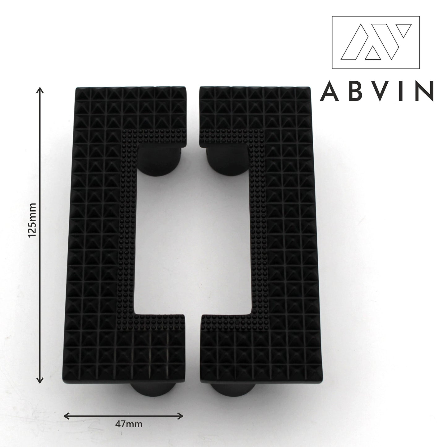 Black Solid Half Square Style Door Cabinet Wardrobe Handles