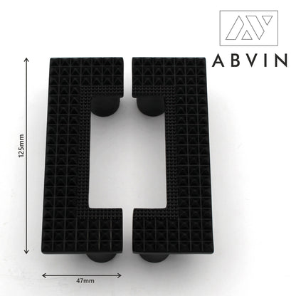 Black Solid Half Square Style Door Cabinet Wardrobe Handles