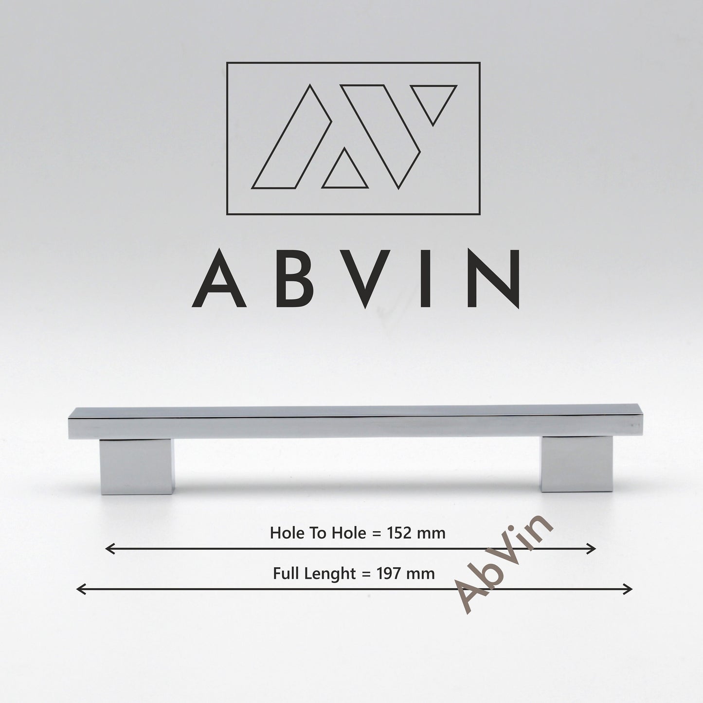ABVIN PREMIUM Chrome Nickle Modern Solid Long Pull Bar Handles For Doors Cabinets Cupboards Drawers