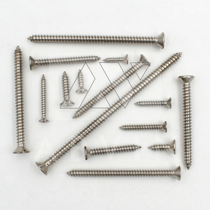 Stainless Steel Screws New Fully Threaded Wood Screws in all Sizes Flat plus head