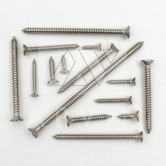 Stainless Steel Screws New Fully Threaded Wood Screws in all Sizes Flat plus head