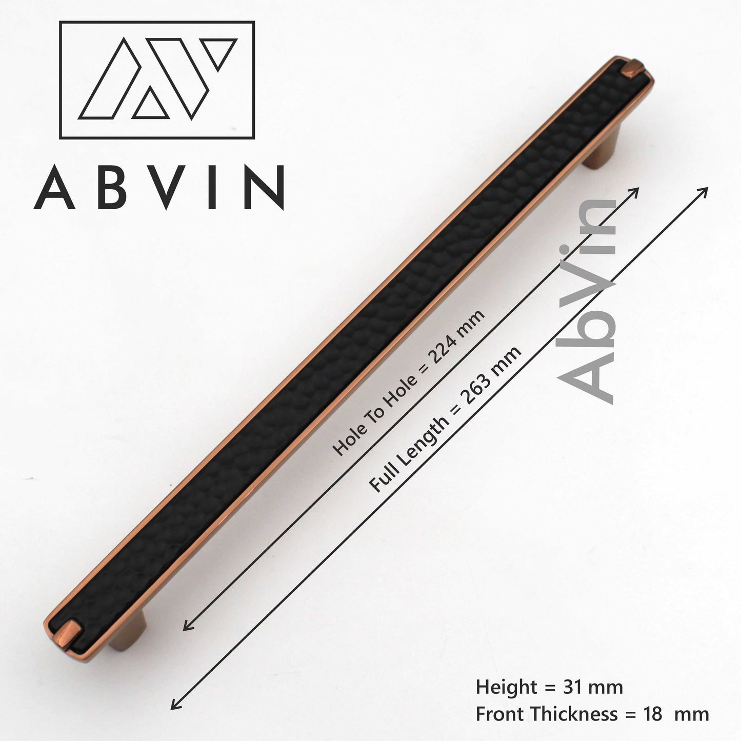 Modern Hammered Black Copper Cabinet Handle: Drawer, Dresser, and Furniture Pull