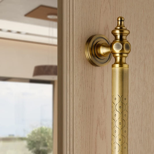 Brass Antique Door Handle, Door Handles for Main Door, Handle Head Design - 1 Pcs