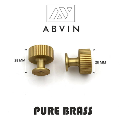 ABVIN Premium Knurled Satin Brass Handles, Modern Hardware, Furniture Pulls for Doors Cabinets Cupboards Drawers (1 pcs)