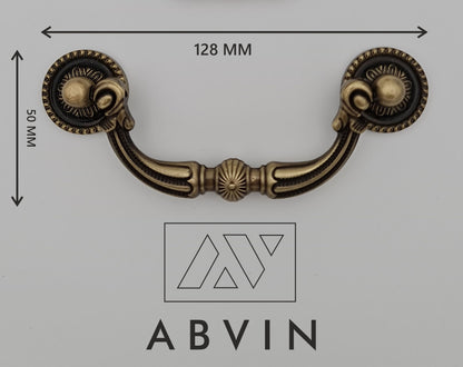 ABVIN Vintage Antique Carving Drop Bail Pull Ring Dresser Drawer Pulls Handles Antique Bronze Rustic