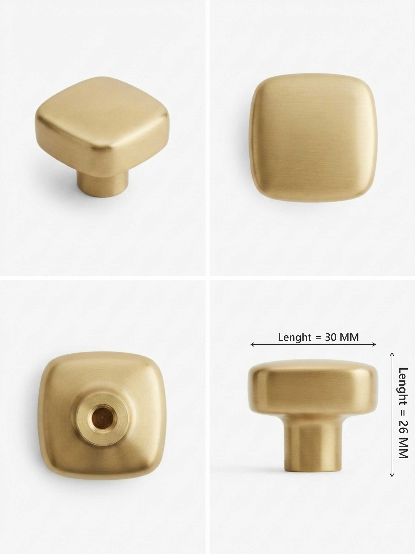 Satin Gold Smooth knobs Unique Cabinet Beautiful Decorative Dresser Drawer Knobs and Pulls - 1 pcs