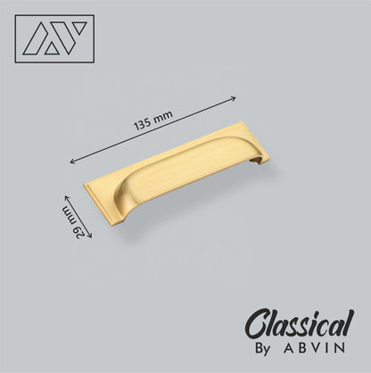 Matt Gold Classical Cup Pulls Cabinet Handles for Hardware Cabinets, Cupboards and Drawers - 1 pcs