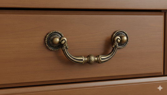 ABVIN Vintage Antique Carving Drop Bail Pull Ring Dresser Drawer Pulls Handles Antique Bronze Rustic