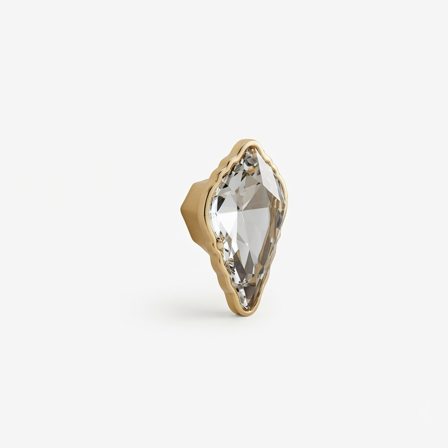 Gold Diamond Crystal  handles Unique Cabinet Beautiful Decorative Dresser Drawer Knobs and Pulls - 1 pcs