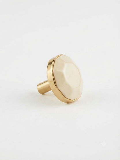 Gold Brass Marble  handles Unique Cabinet Beautiful Decorative Dresser Drawer Knobs and Pulls - 1 pcs
