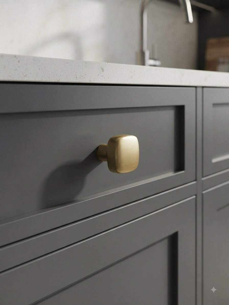 Satin Gold Smooth knobs Unique Cabinet Beautiful Decorative Dresser Drawer Knobs and Pulls - 1 pcs