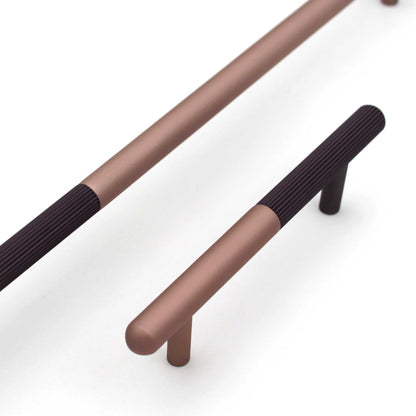 colored cabinet handles on a white background