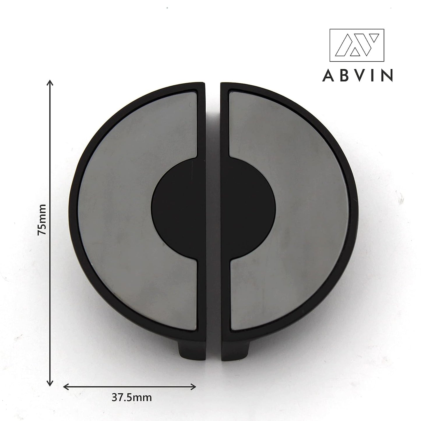 ABVIN 3" Semi Circle Matt Black Unique Cabinet Beautiful Drawer Knobs, Decorative Dresser Drawer Pulls - 1set…