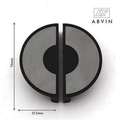 ABVIN 3" Semi Circle Matt Black Unique Cabinet Beautiful Drawer Knobs, Decorative Dresser Drawer Pulls - 1set…