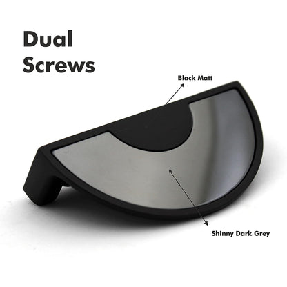 ABVIN 3" Semi Circle Matt Black Unique Cabinet Beautiful Drawer Knobs, Decorative Dresser Drawer Pulls - 1set…