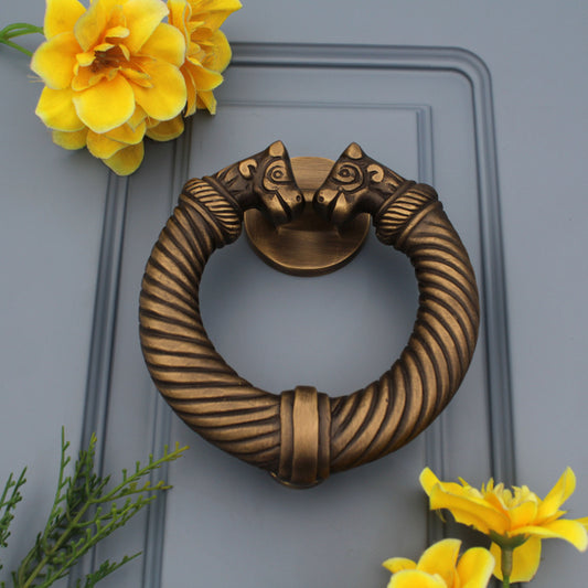 Horse door knocker in brass front door knocker beautiful front door décor Unique Front Door Furniture