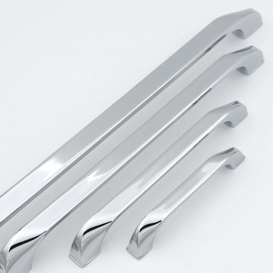 ABVIN PREMIUM Curved Polished Chrome Modern Solid Long Pull Bar Handles For Doors Cabinets Cupboards Drawers Appliance - 1 piece