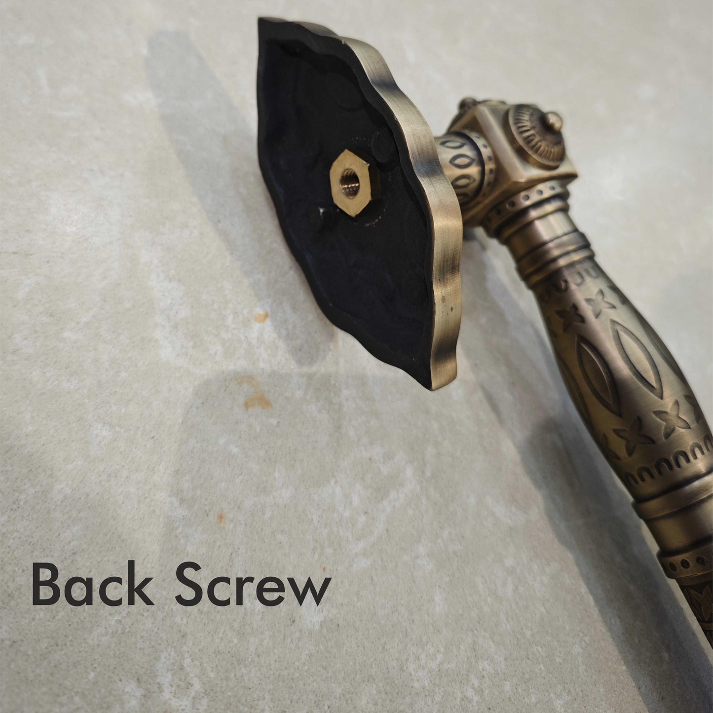 18'' Brass Antique Door Handle, Door Handles for Main Door, Handle Head Design - 1 Pcs