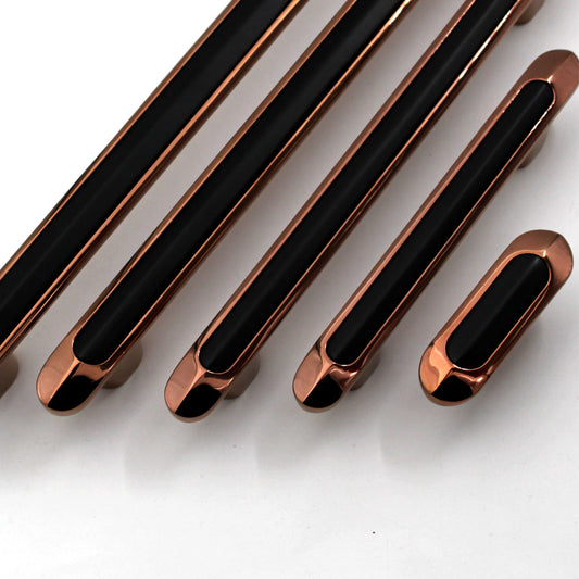 Luxury Modern Unique Black Copper Handles Pulls Cabinet Drawer Dresser Furniture Knob Handle Appliance Pulls 1 piece