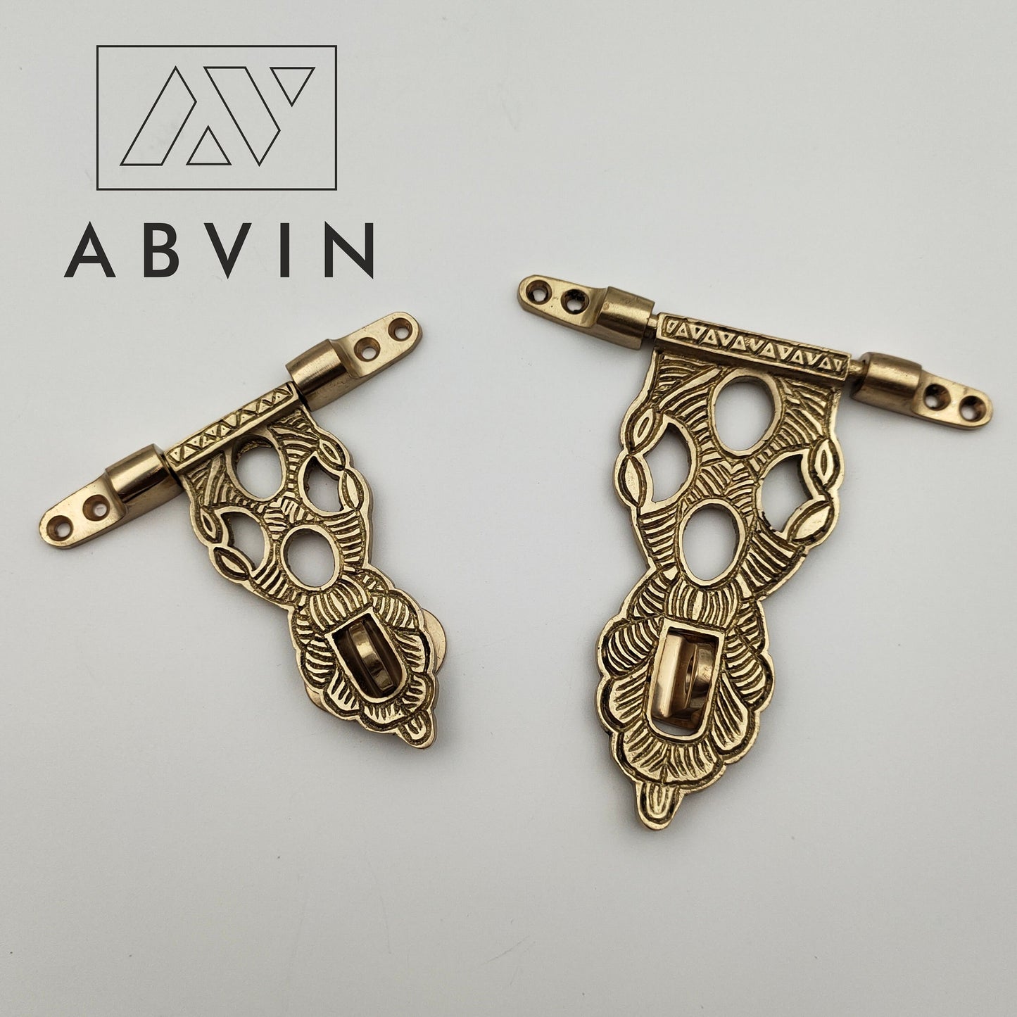 Carving Brass Box Hasp | Trunk latch | Drawer Latch | clasp