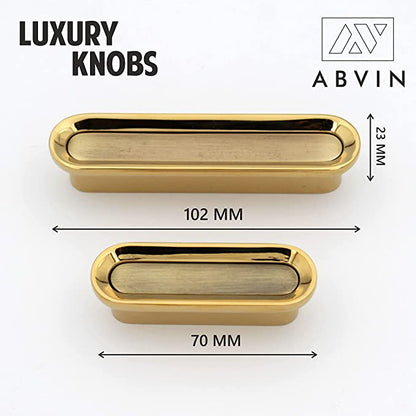 ABVIN Dual Golden Drawer Knobs Unique Cabinet Pulls, Beautiful Drawer Knobs, Decorative Knobs, Dresser Knobs, Drawer Pulls, Knobs and Pulls ABVIN009 - 1 Pcs