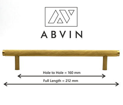 Modern Solid Brass Knurled Cabinet Bar Pull Handles Drawer Dresser Furniture Knob Handle Appliance Pulls Gold Kitchen cupboard - 1 pcs