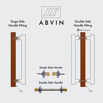 Black Wood Door Handle, Door Handles for Main Door, Handle Head Design - 1 Pcs