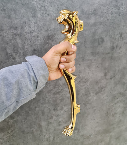 PVD Gold Beast Door Handle, Door Handles for Main Door, Handle Beast Head Design - 1 Pcs