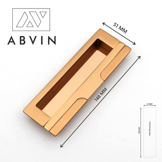 Embedded ABVIN Sliding door Concealed Drawer handles Flush Pull in Grey Copper finish Cabinet Dresser Slider Handle And Drawer pulls - 1 pcs