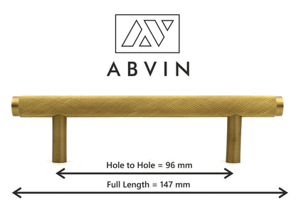 Modern Solid Brass Knurled Cabinet Bar Pull Handles Drawer Dresser Furniture Knob Handle Appliance Pulls Gold Kitchen cupboard - 1 pcs