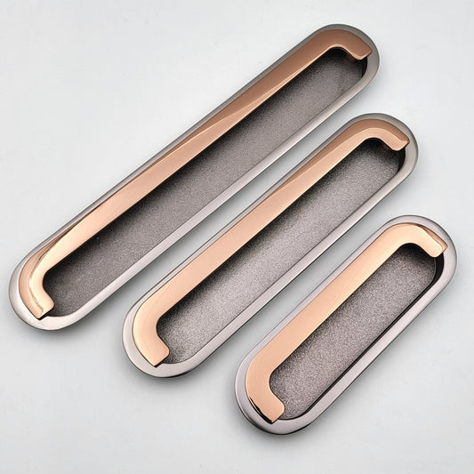 Embedded ABVIN Sliding door Concealed And Drawer handles Flush Pull in Grey Copper finish Cabinet Slider Handle And Drawer pulls - 1 pcs