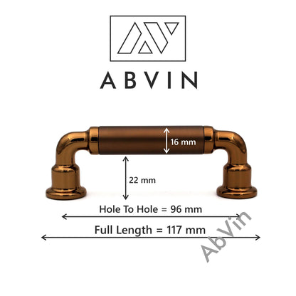 Modern Dual Copper Handles Pulls Cabinet Drawer Dresser Furniture Handle Pulls - 1 pcs