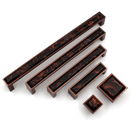 Modern Corian Marble Copper Handles Pulls Cabinet Drawer Dresser Furniture Knob Handle Appliance Pulls - 1 pcs