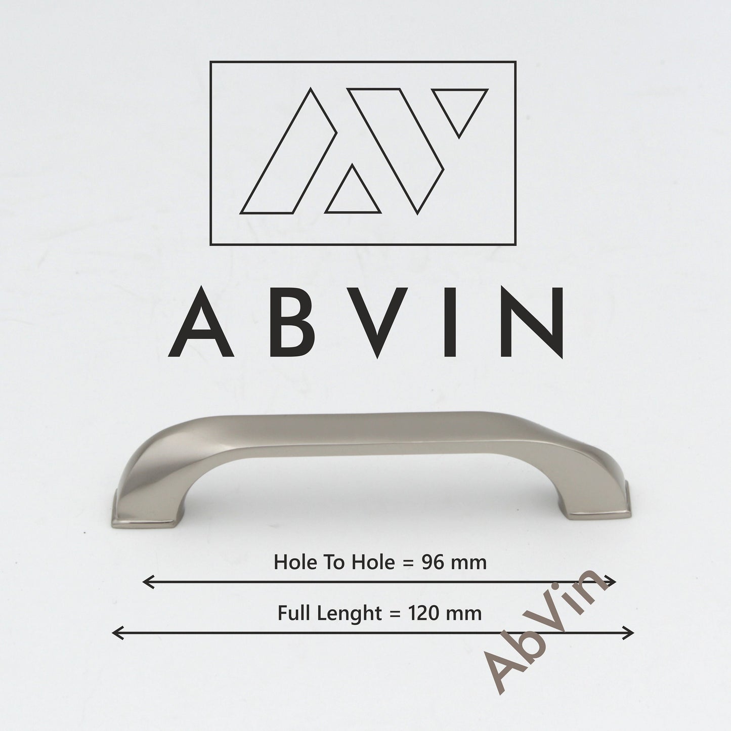 ABVIN PREMIUM Curved Sartin SS Modern Solid Long Pull Bar Handles For Doors Cabinets Cupboards Drawers - 1 piece