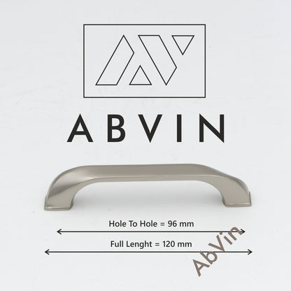 ABVIN PREMIUM Curved Sartin SS Modern Solid Long Pull Bar Handles For Doors Cabinets Cupboards Drawers - 1 piece