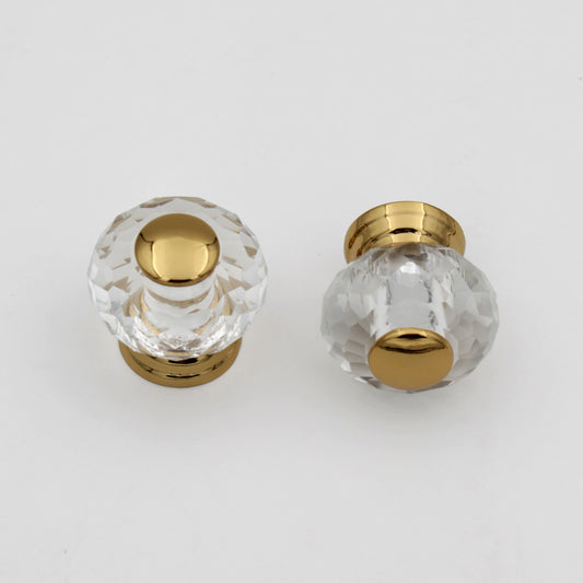 Crystal Gold knob Drawer Knobs Pulls Handles Dresser Knob Cabinet Knobs Kitchen Knobs - 1 piece