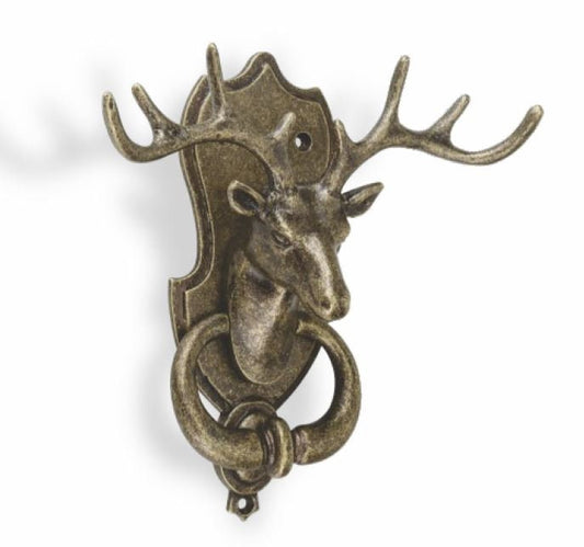 STAG door knocker in brass / brass knocker  Brass front door knocker | beautiful front door décor | Unique Front Door Furniture
