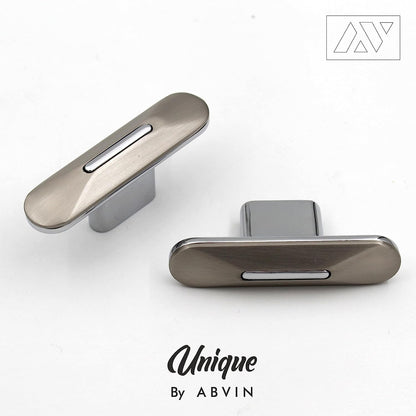 ABVIN Premium Chrome Satin Handles, Modern Gold Cabinet Hardware, Furniture Pulls for Doors Cabinets Cupboards Drawers (1 pcs) (T Knob)