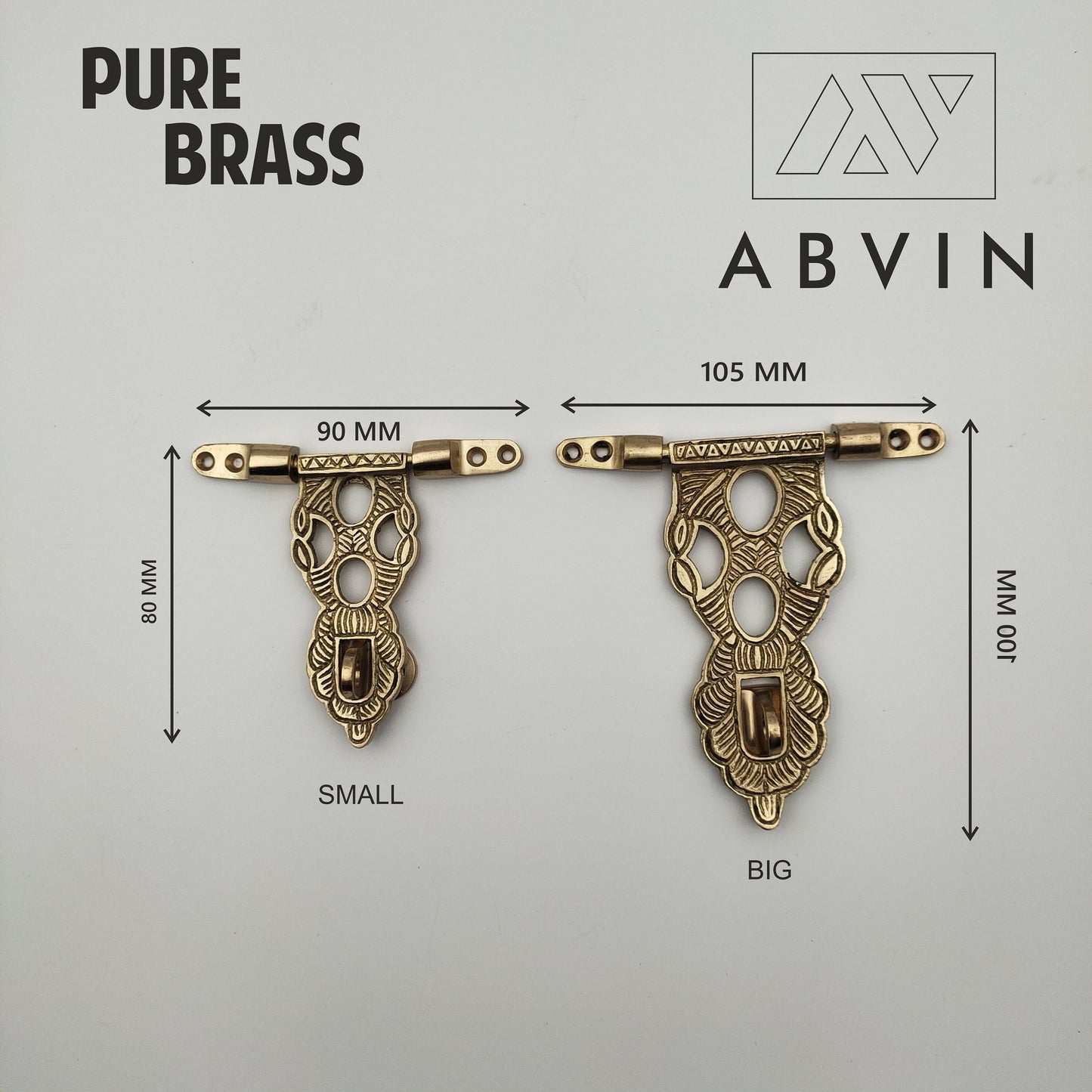 Carving Brass Box Hasp | Trunk latch | Drawer Latch | clasp