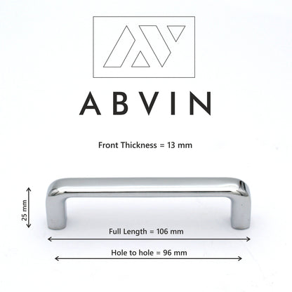 ABVIN PREMIUM Curve Polished Chrome Modern Solid Long Appliance Pulls Bar Handles For Doors Cabinets Cupboards Drawers - 1 piece